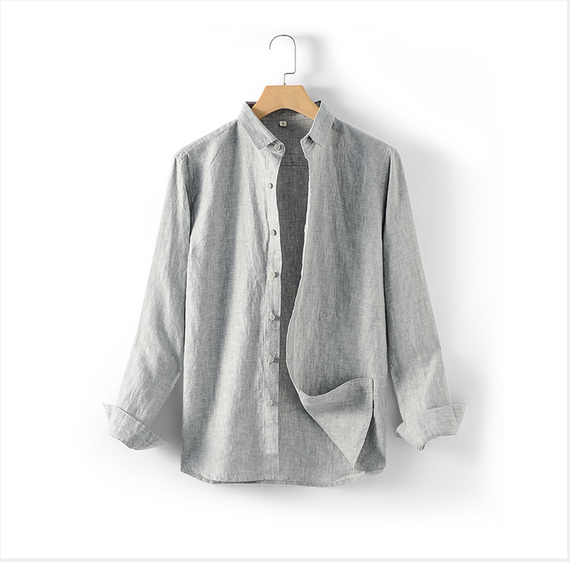 Chemise en coton homme à manches longues avec col classique 1