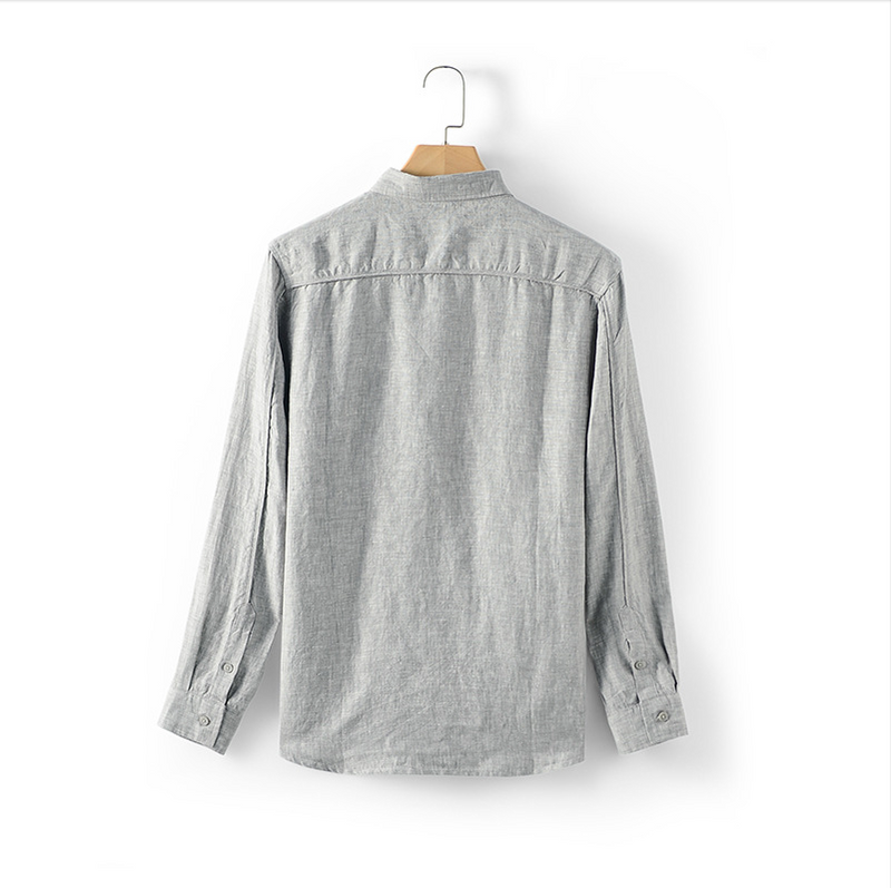 Chemise en coton homme à manches longues avec col classique 3