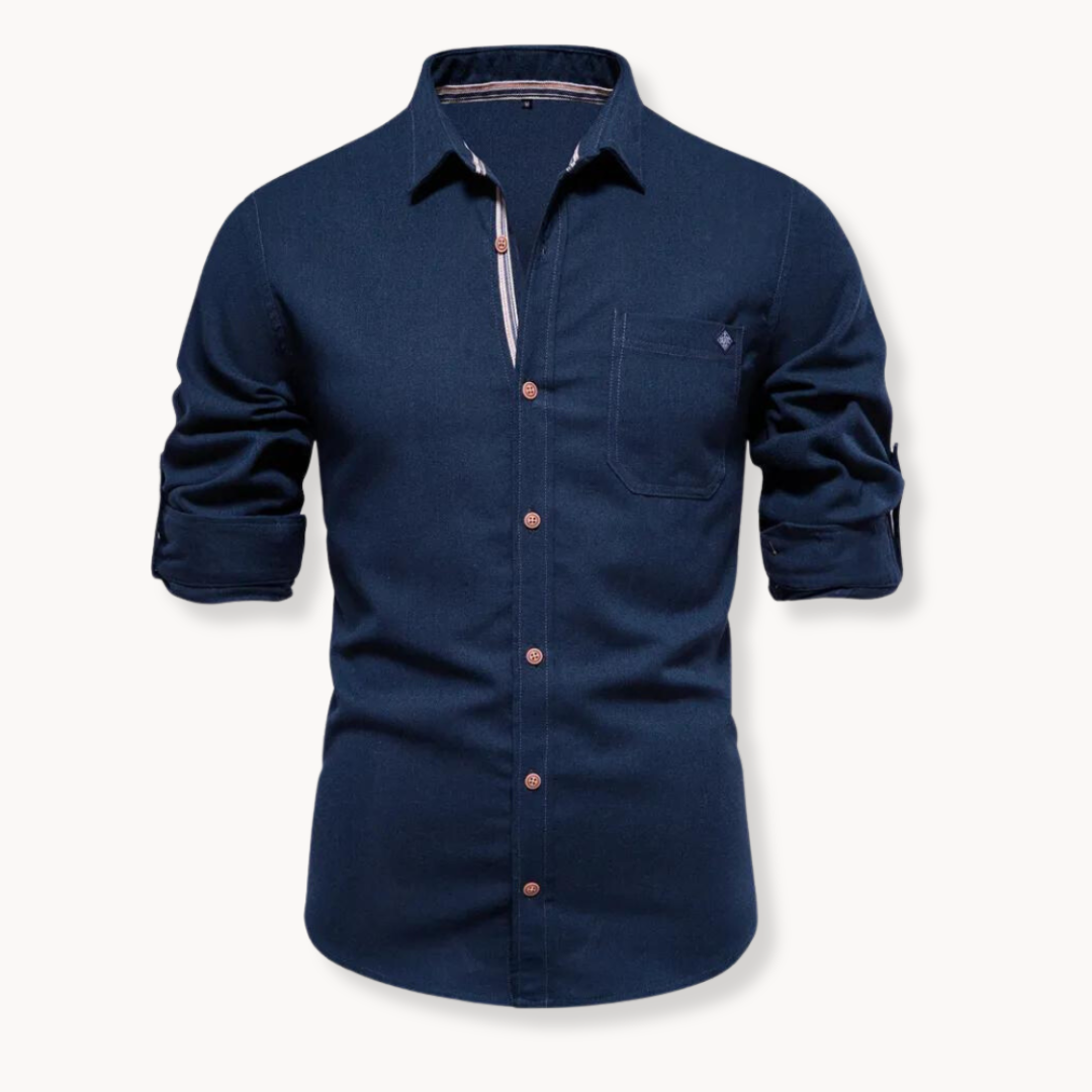 Chemise en coton homme à manches longues élégante 1