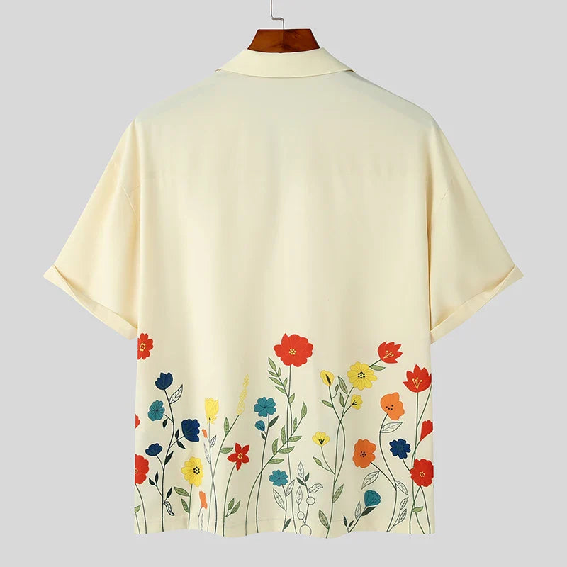 Chemise en coton homme à motif unique, col button-down 1