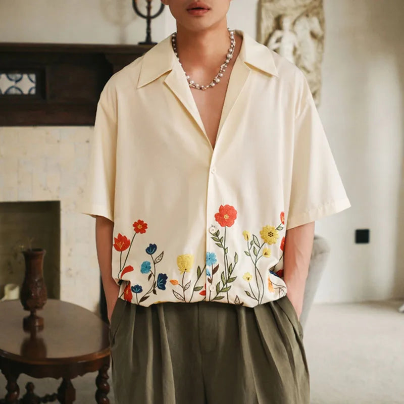 Chemise en coton homme à motif unique, col button-down 2