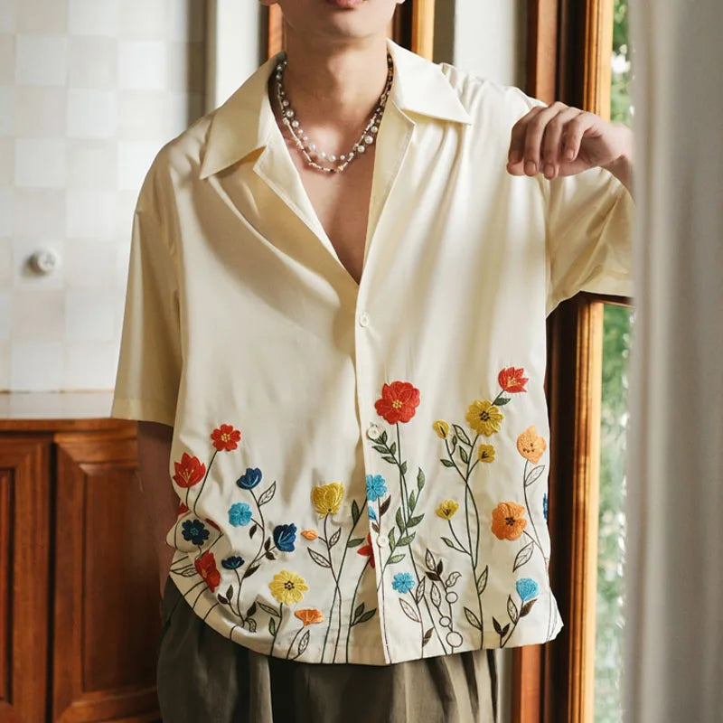 Chemise en coton homme à motif unique, col button-down 3