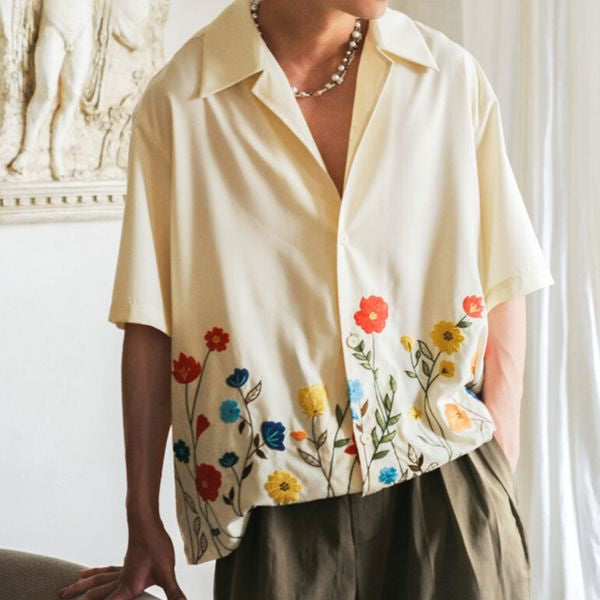 Chemise en coton homme à motif unique, col button-down 4
