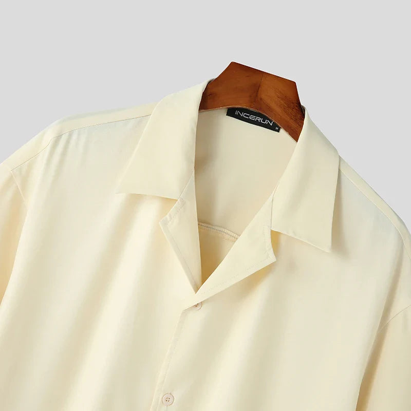 Chemise en coton homme à motif unique, col button-down 5