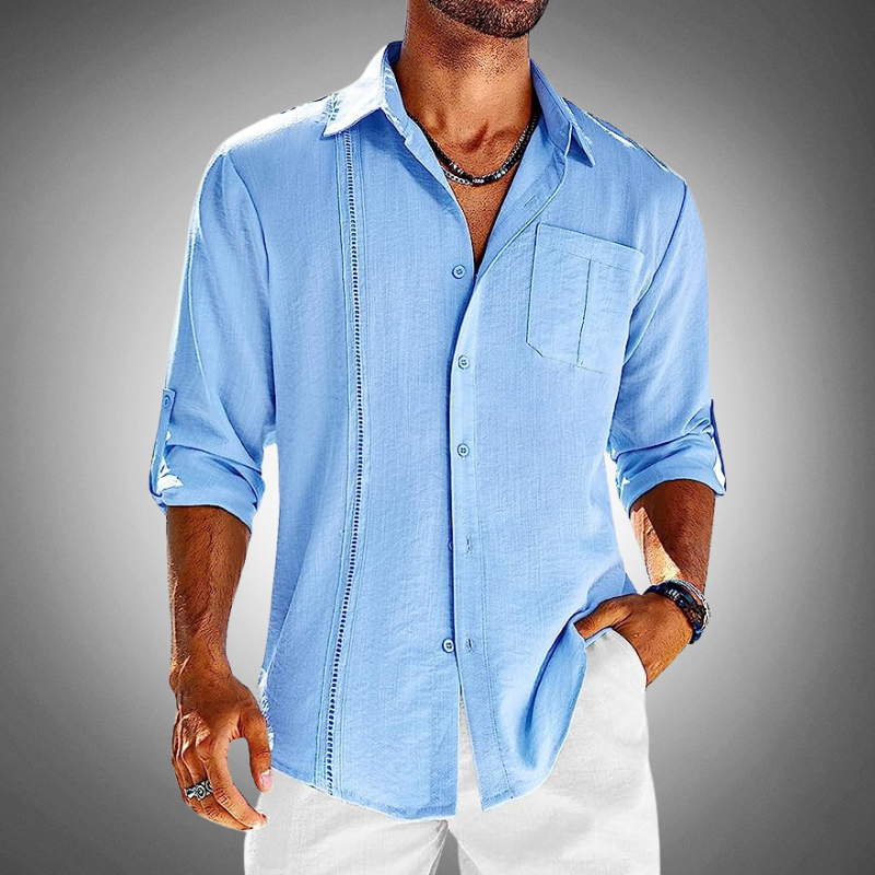 Chemise en coton homme classique à boutons 1