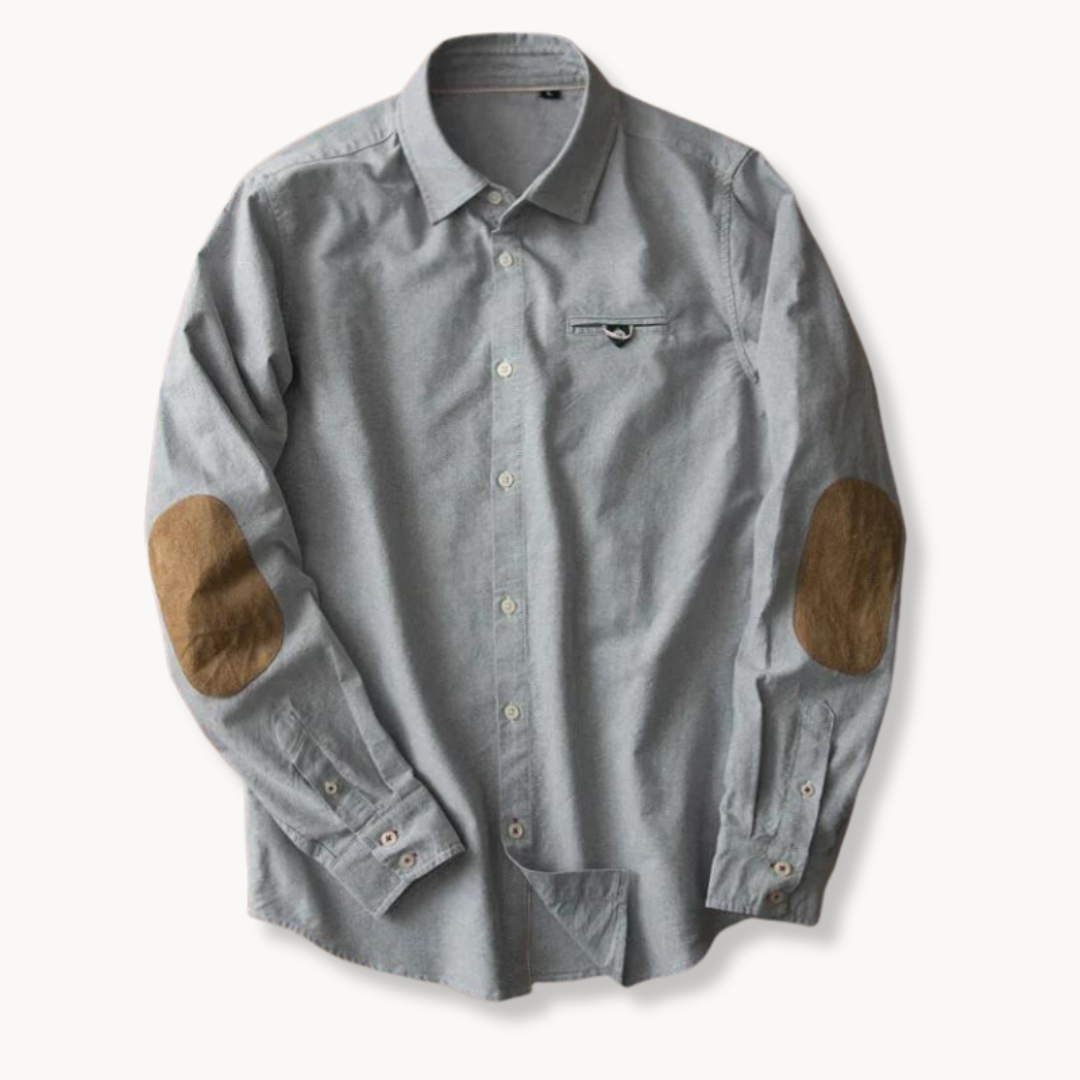 Chemise en coton homme classique avec patch 7