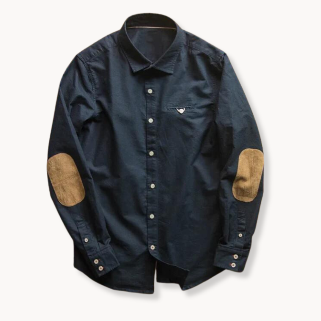Chemise en coton homme classique avec patch 8