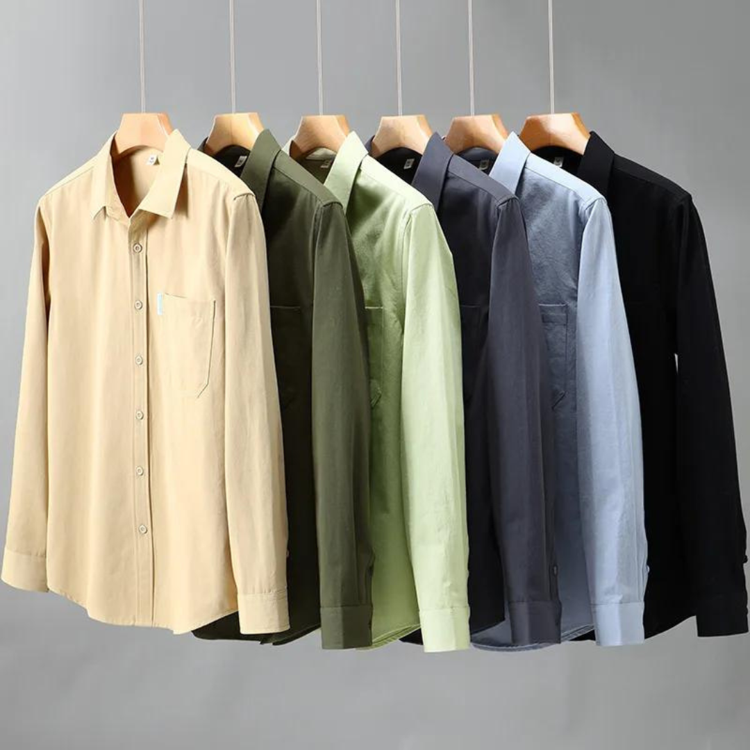 Chemise en coton homme élégante à manches longues 2