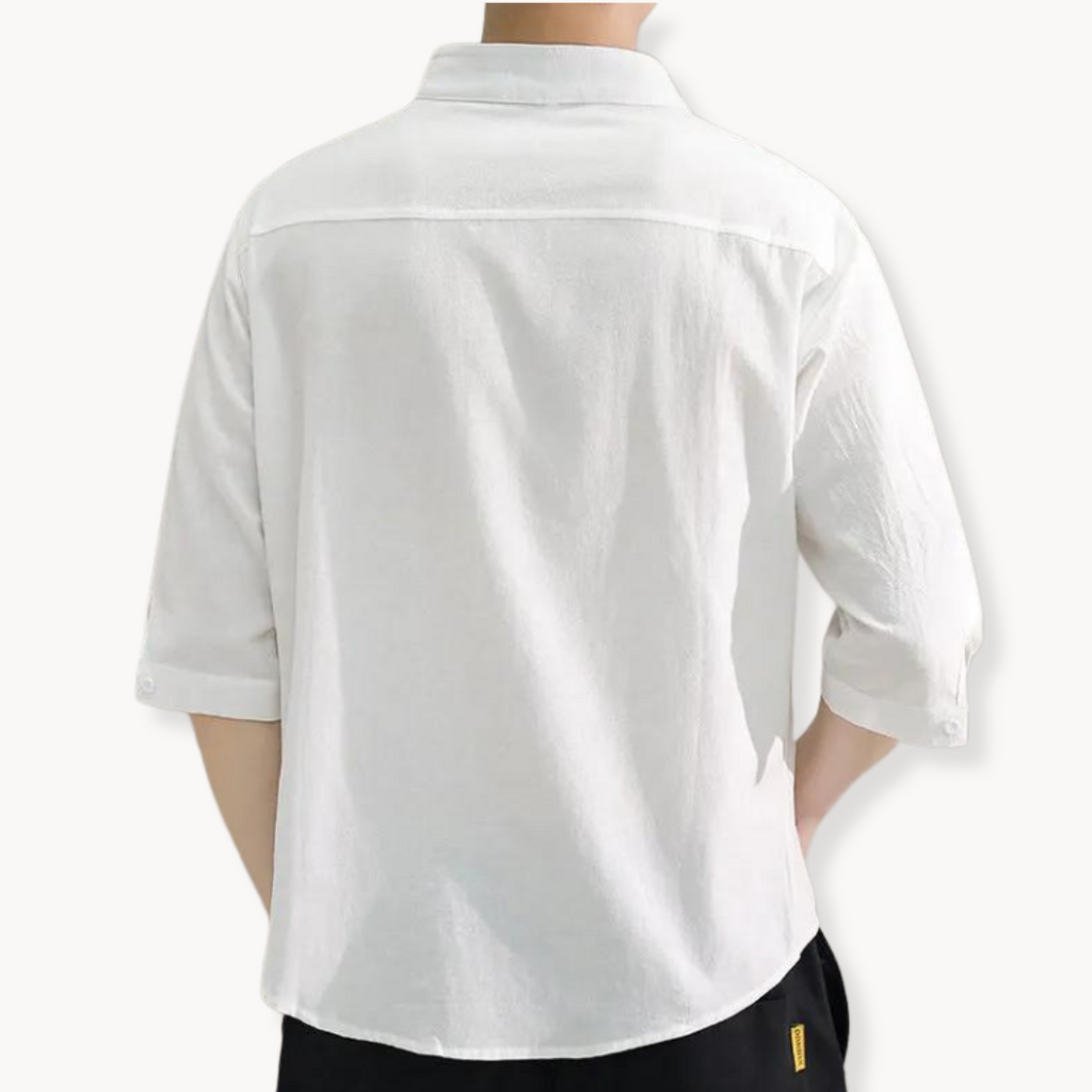Chemise en coton homme élégante avec col mandarin 3