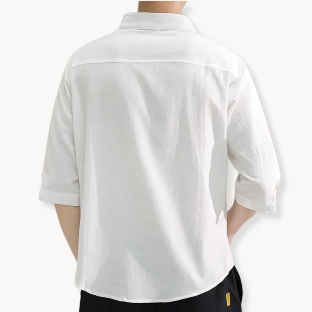 Chemise en coton homme élégante avec col mandarin 3
