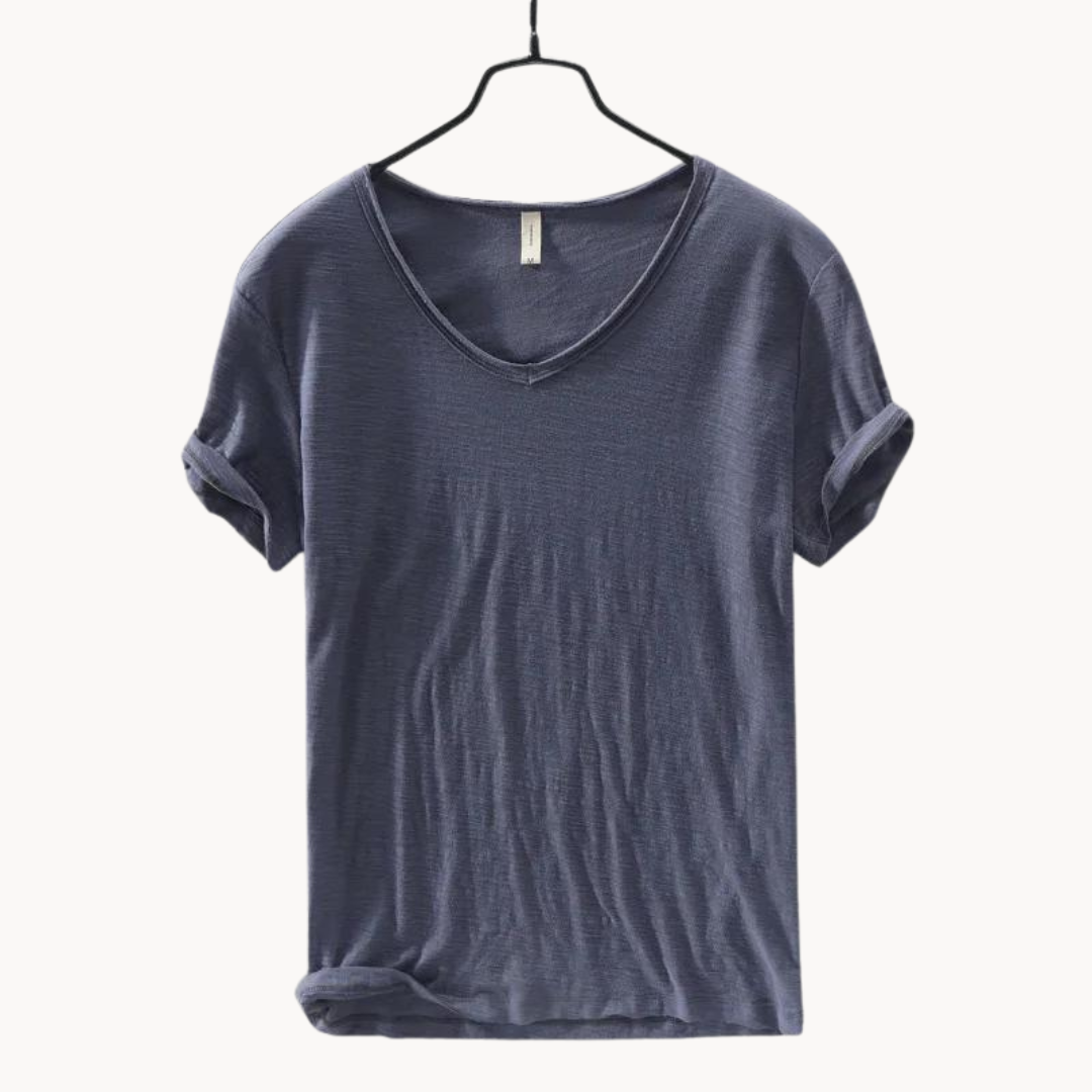 Chemise en coton premium homme à col en V 11