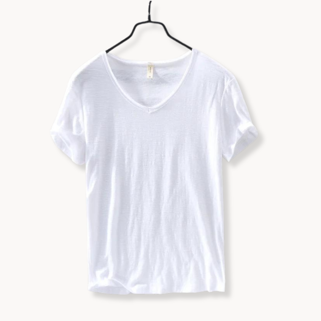 Chemise en coton premium homme à col en V 5