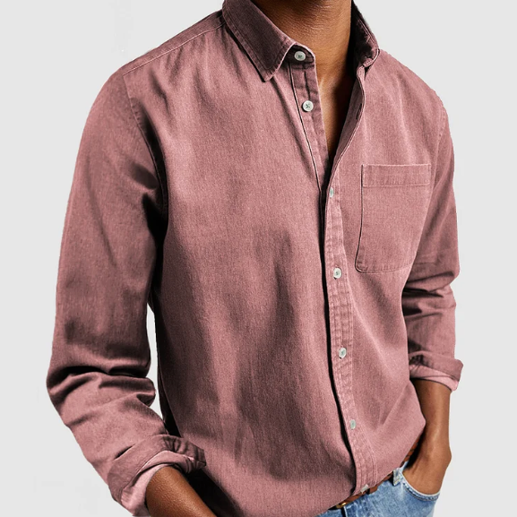 Chemise en denim homme décontractée en coton doux 1
