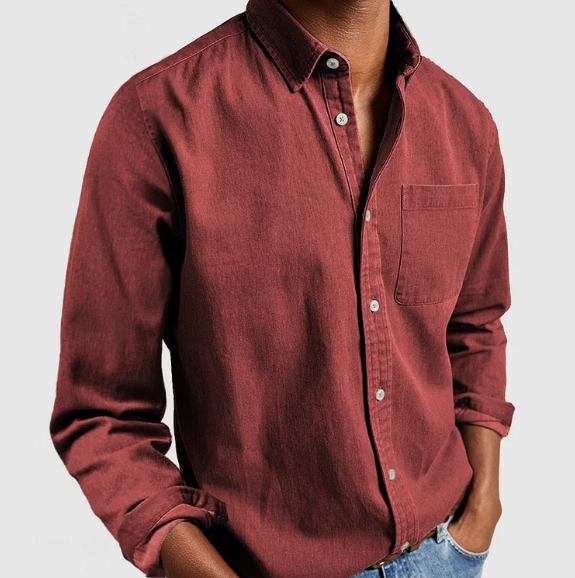 Chemise en denim homme décontractée en coton doux 4