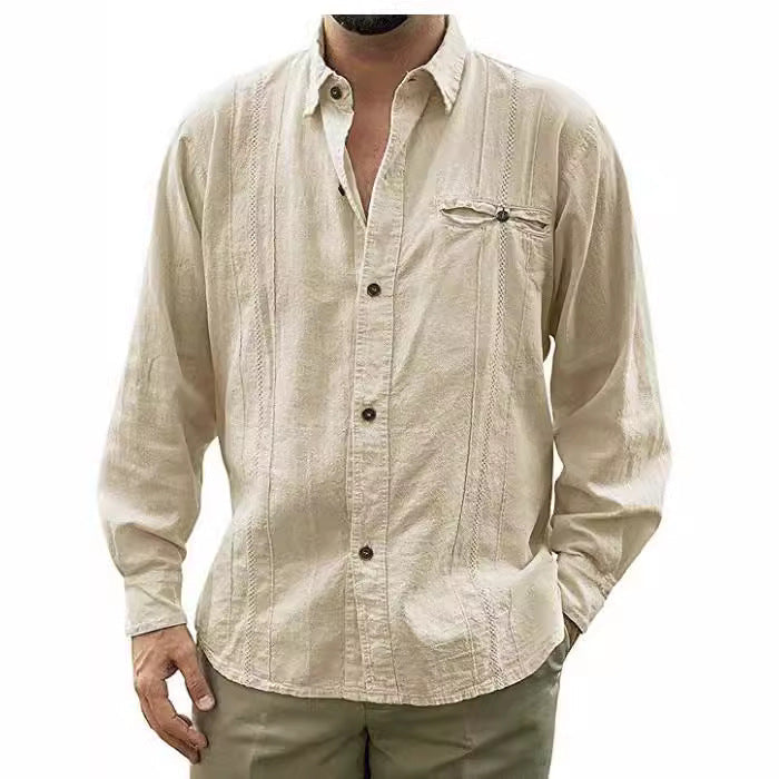 Chemise en lin homme à coupe décontractée 3