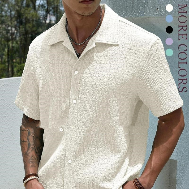 Chemise en lin homme à manches courtes élégante 1