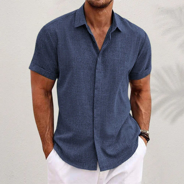 Chemise en lin homme à manches courtes élégante 1