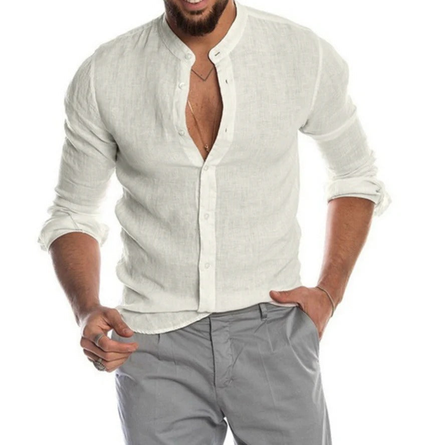 Chemise en lin homme classique élégante en 100% lin 0