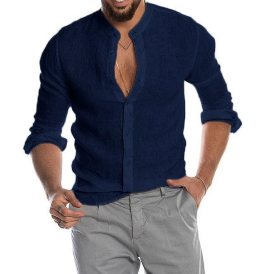Chemise en lin homme classique élégante en 100% lin 1