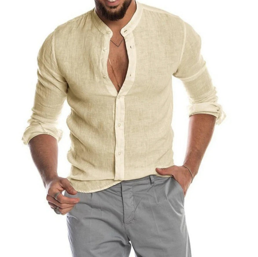 Chemise en lin homme classique élégante en 100% lin 4