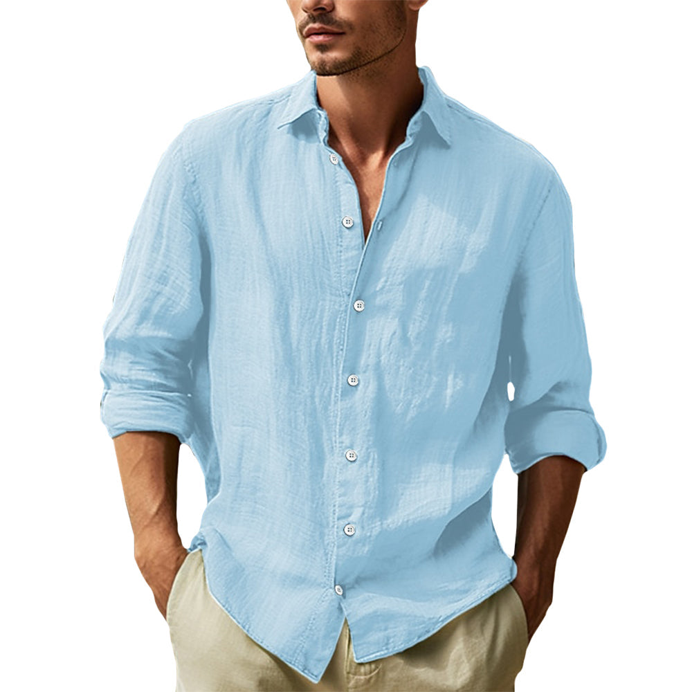 Chemise en lin homme décontractée, légère et élégante 1