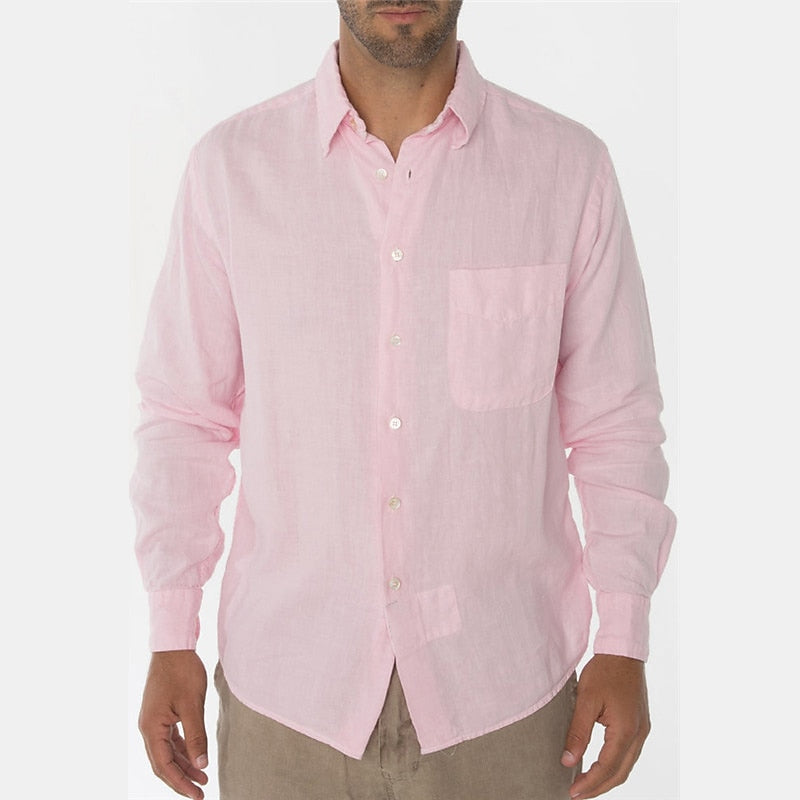 Chemise en lin homme décontractée en tissu ultra-doux 3