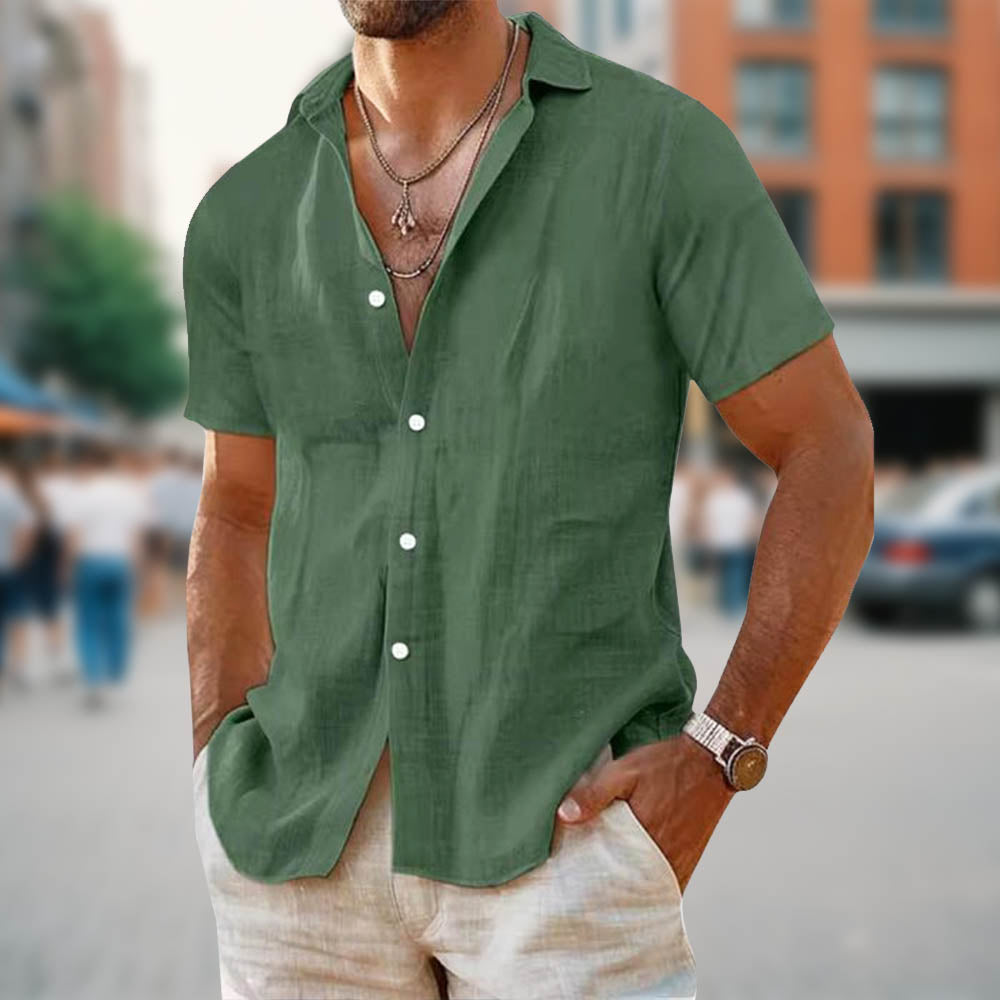 Chemise en lin homme décontractée et confortable 3