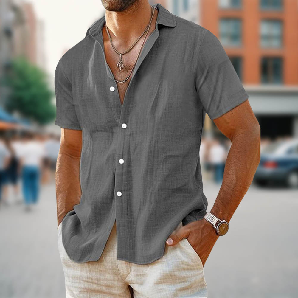 Chemise en lin homme décontractée et confortable 4
