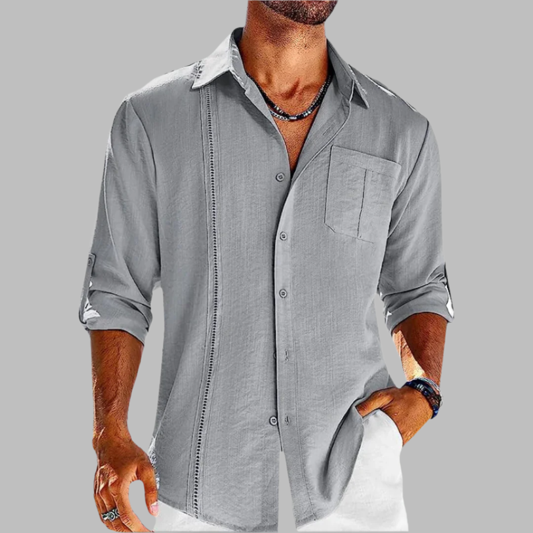Chemise en lin homme décontractée et légère 1