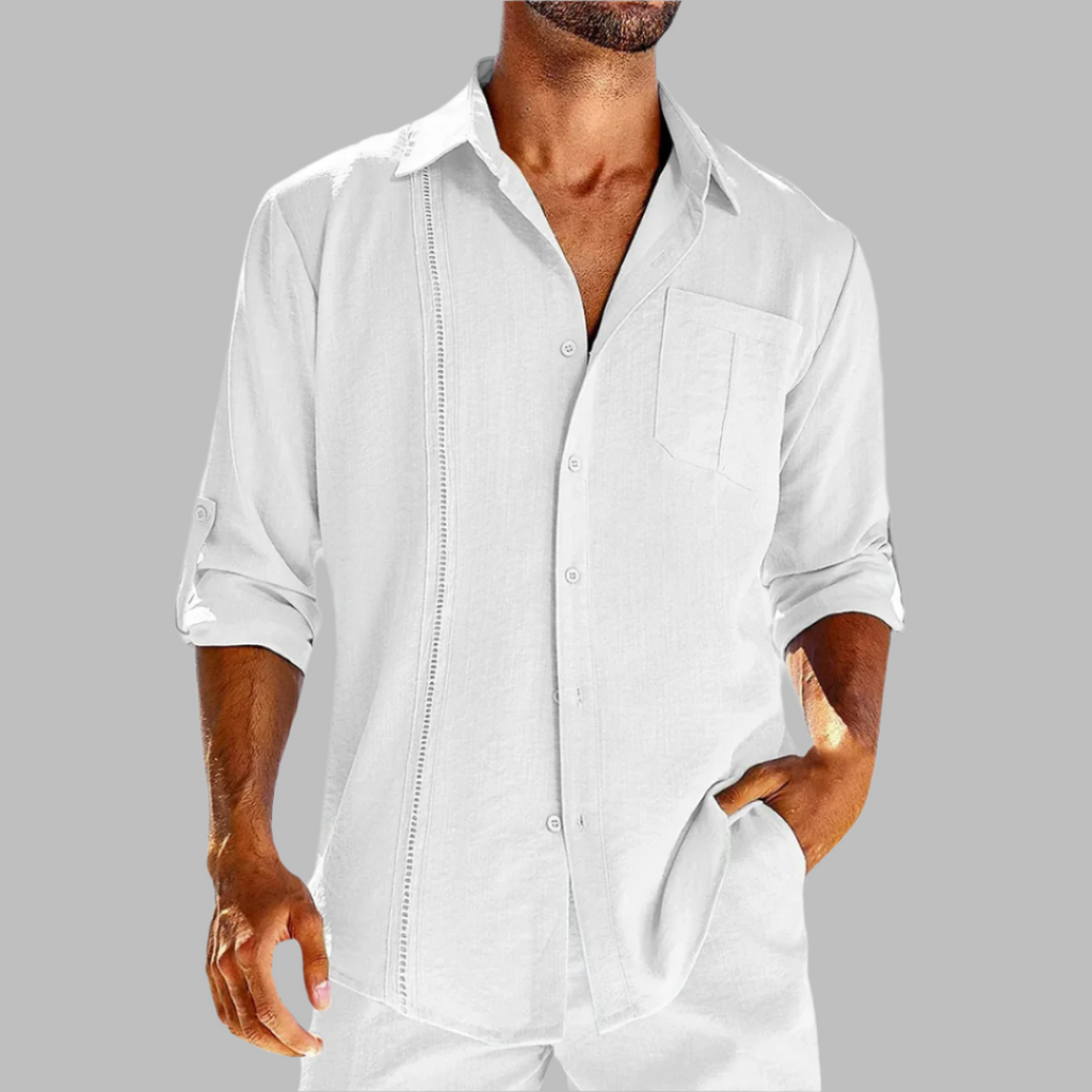 Chemise en lin homme décontractée et légère 4