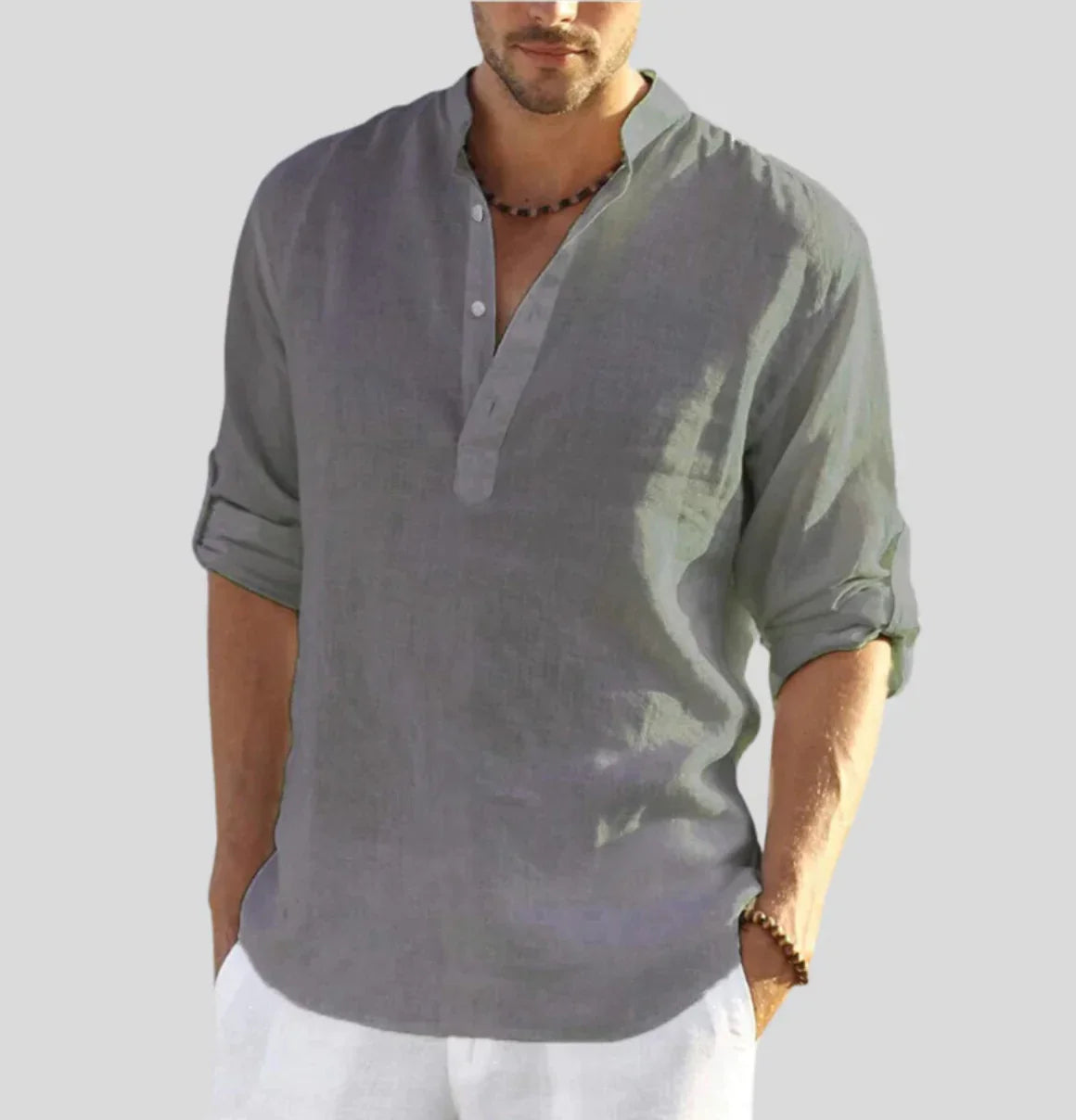 Chemise en lin homme élégante avec col classique 3