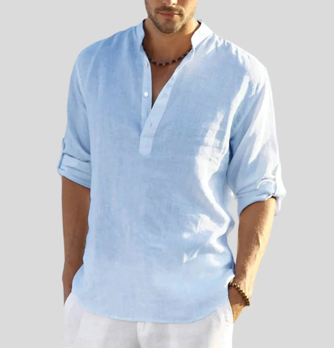 Chemise en lin homme élégante avec col classique 5