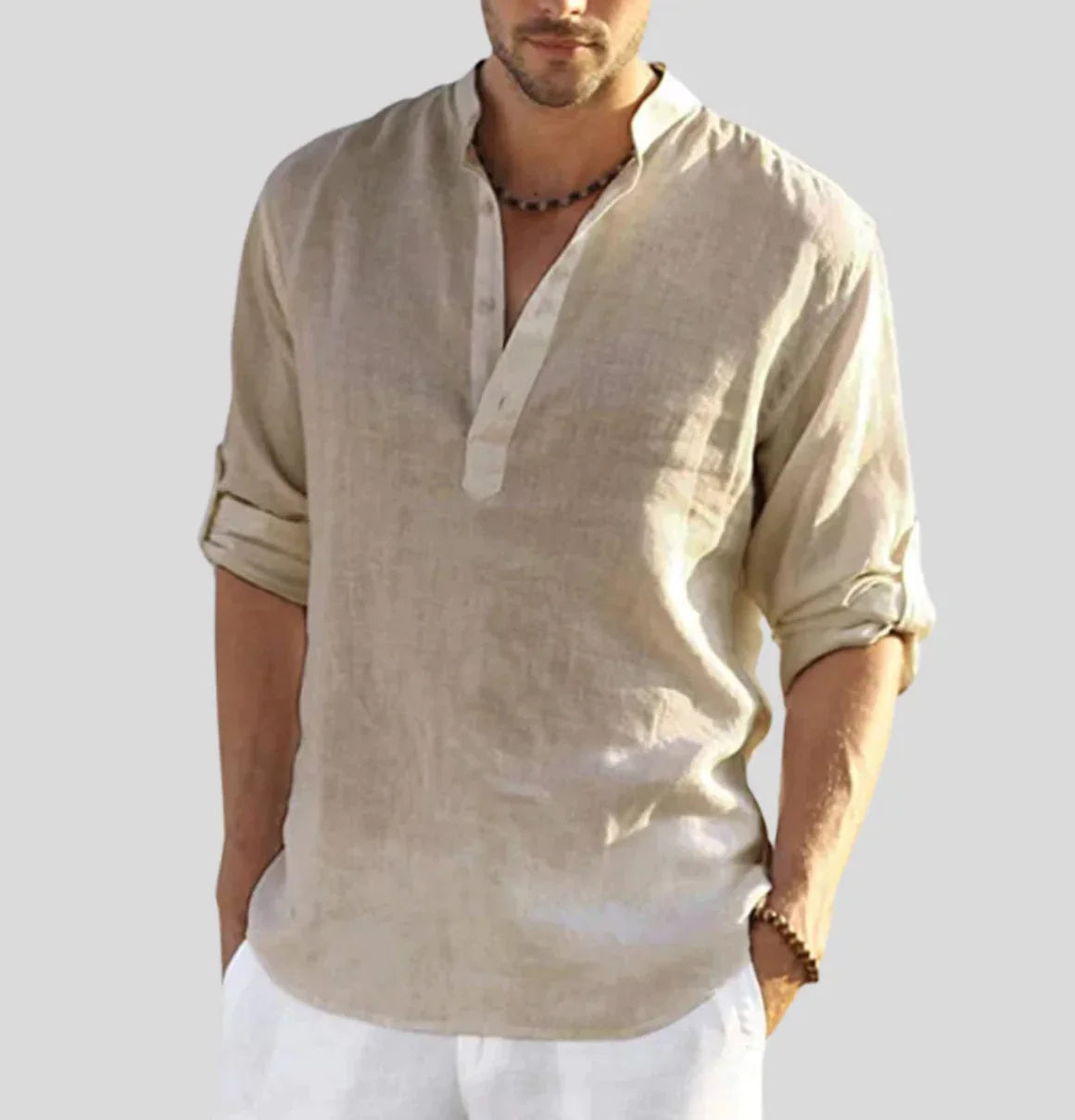 Chemise en lin homme élégante avec col classique 6