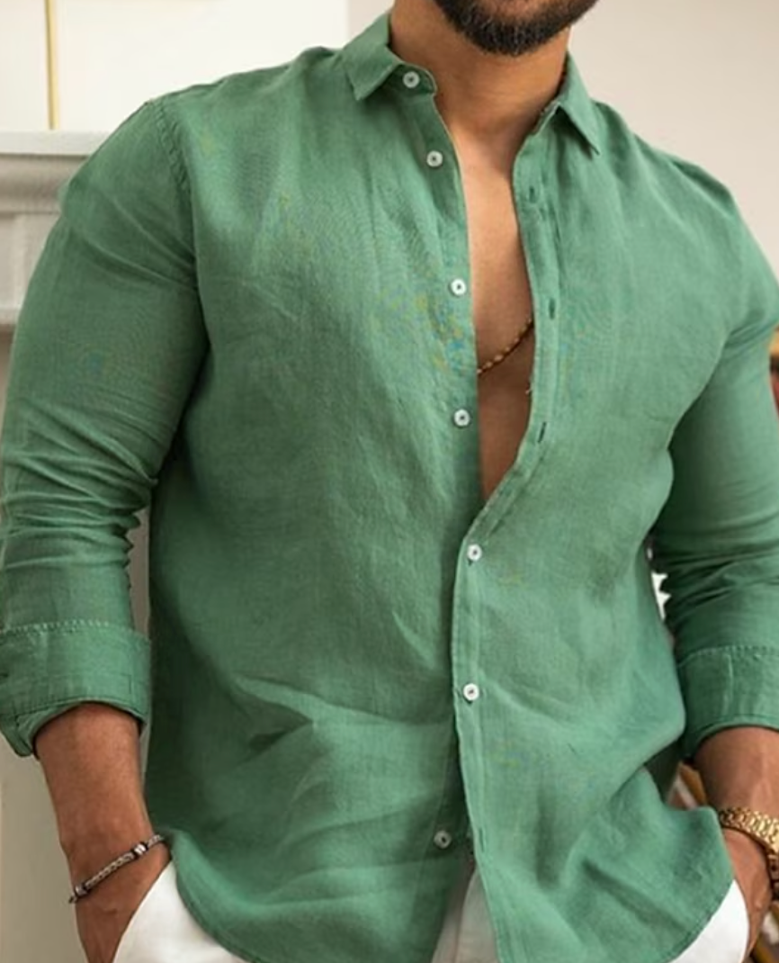 Chemise en lin homme élégante avec design stylé 1
