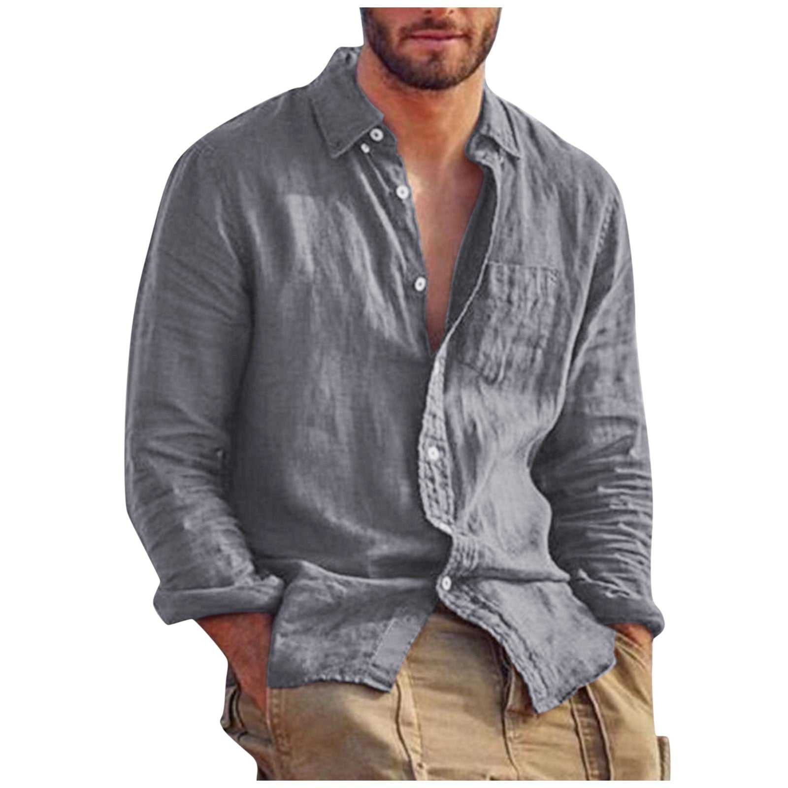 Chemise en lin homme respirante pour un style confortable 0