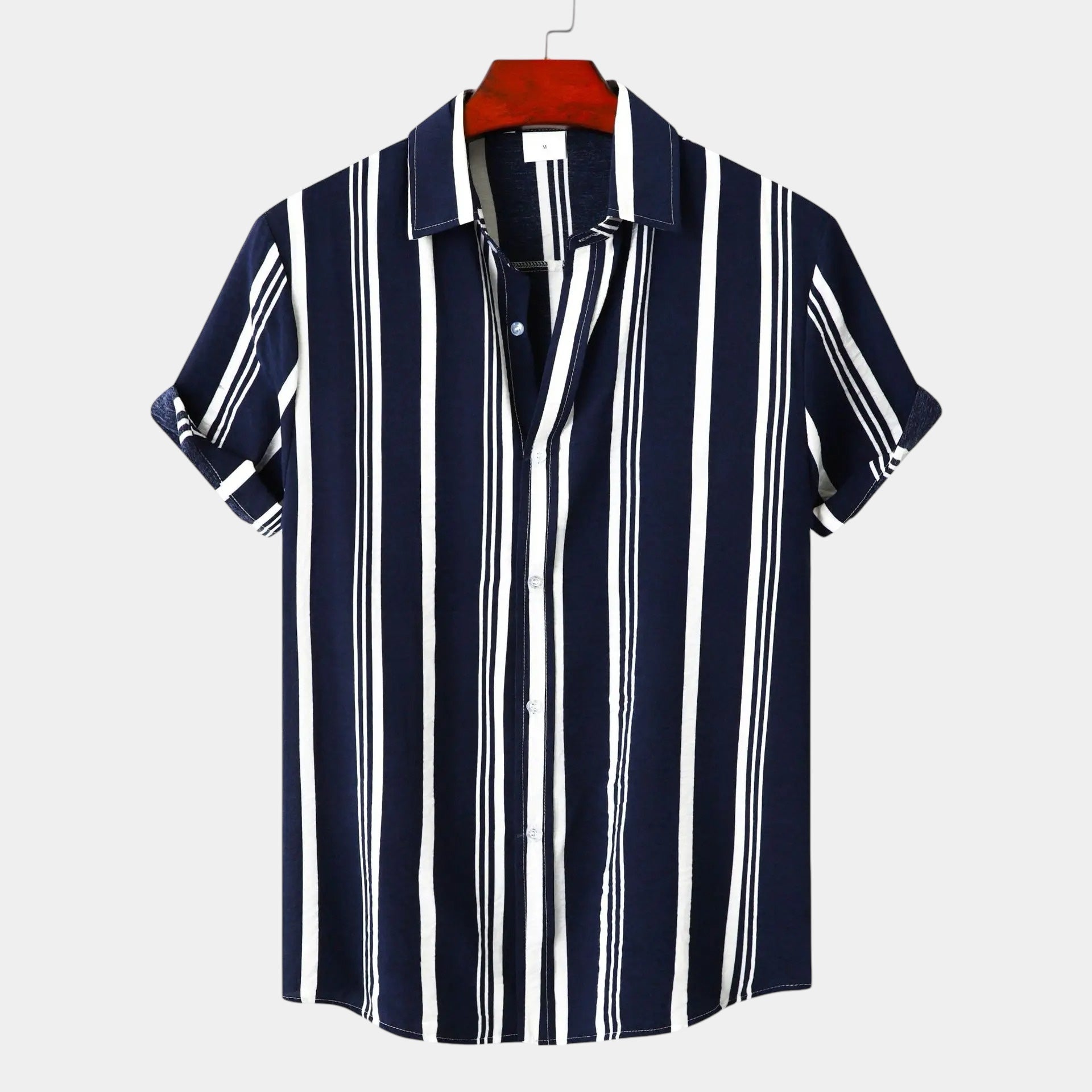 Chemise en lin rayée homme élégante, coupe classique 0