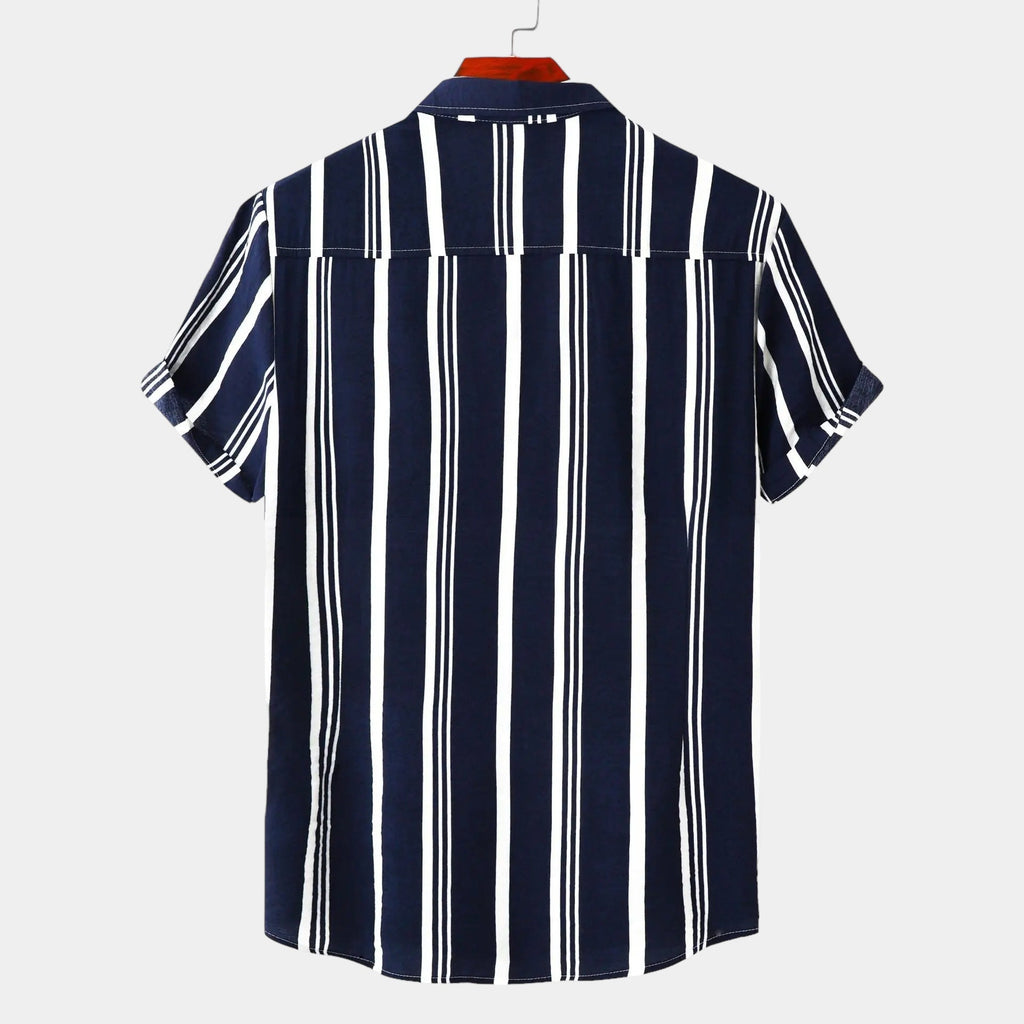 Chemise en lin rayée homme élégante, coupe classique 1