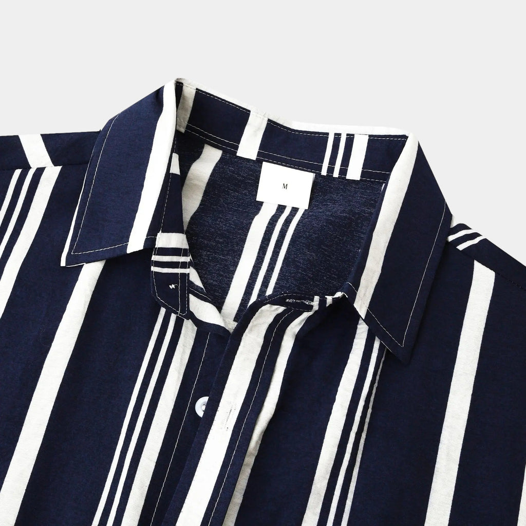 Chemise en lin rayée homme élégante, coupe classique 5