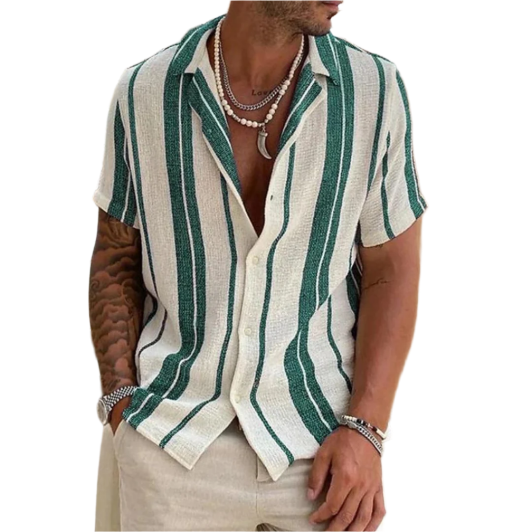 Chemise en lin rayée homme pour l'été 0