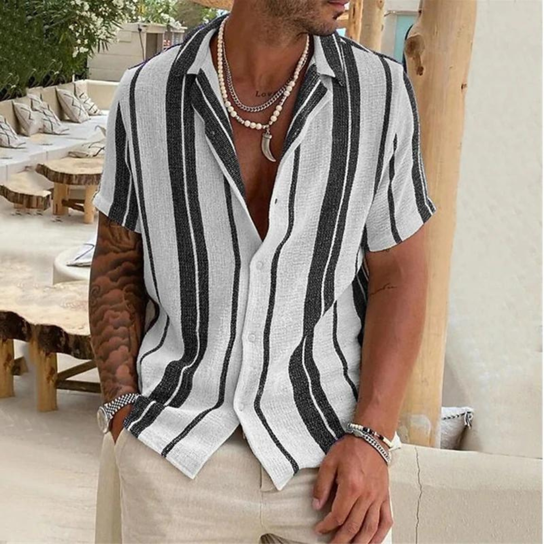 Chemise en lin rayée homme pour l'été 1
