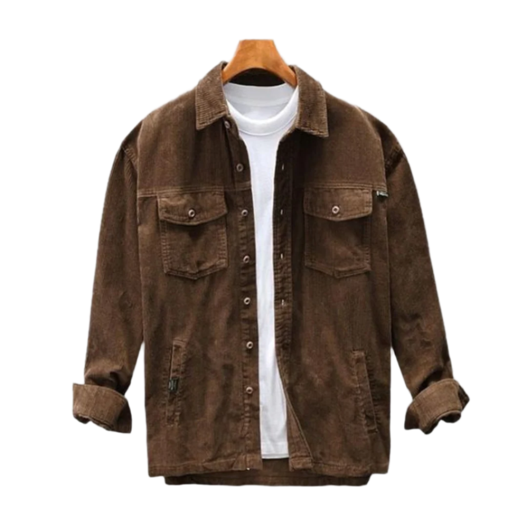 Chemise en velours côtelé homme 100% coton classique 0
