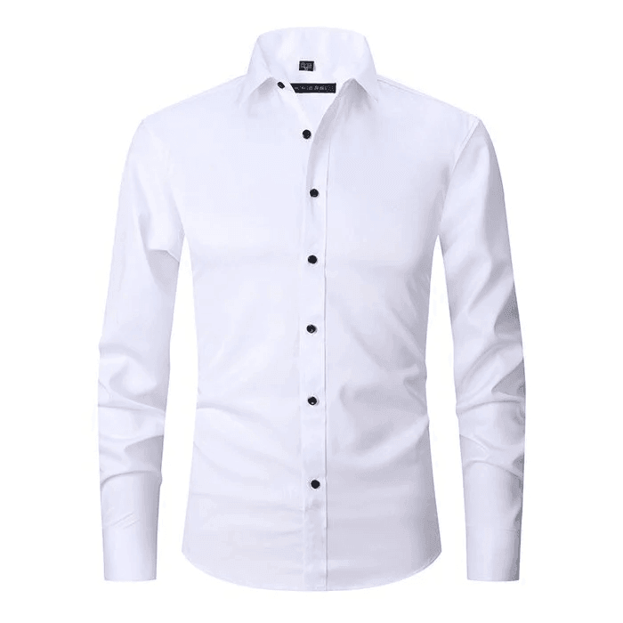 Chemise habillée ajustée en coton pour homme à manches longues 0
