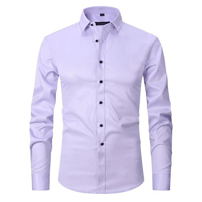 Chemise habillée ajustée en coton pour homme à manches longues 8