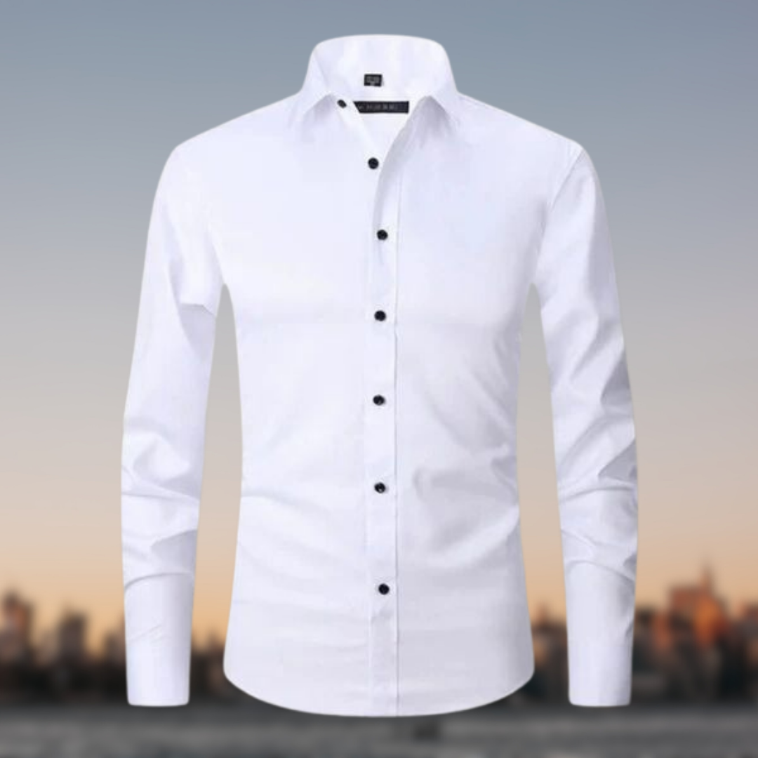 Chemise habillée ajustée pour homme en tissu respirant 0