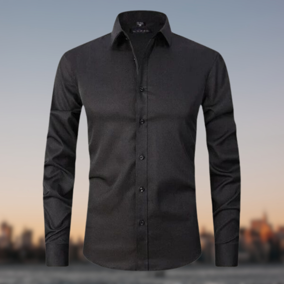 Chemise habillée ajustée pour homme en tissu respirant 1