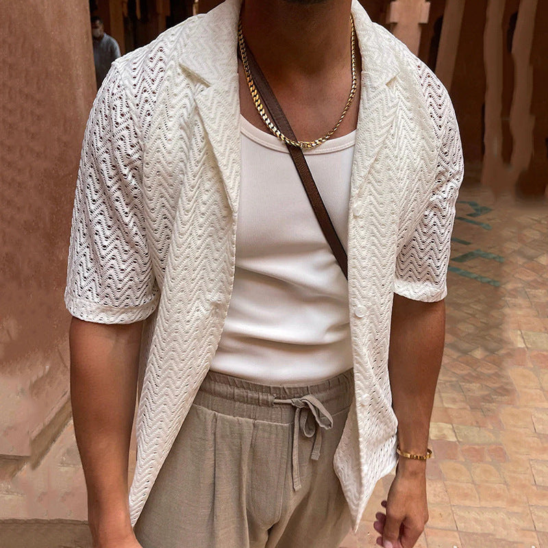 Gilet en tricot homme à manches courtes, coupe ajustée 1