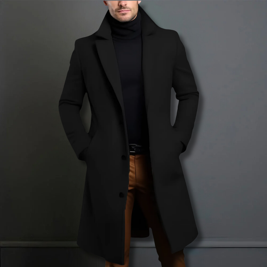 Manteau classique en laine pour homme hiver, coupe ajustée 5