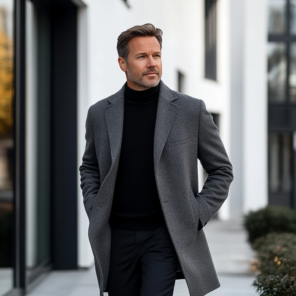 Manteau d'hiver intemporel pour homme en tissu isolant 0