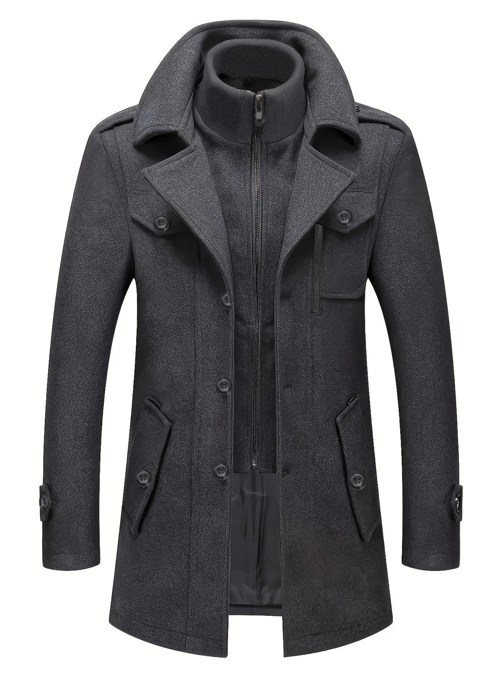 Manteau en laine homme hiver élégant et résistant au vent 0