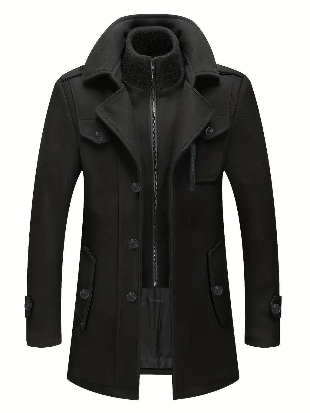 Manteau en laine homme hiver élégant et résistant au vent 2